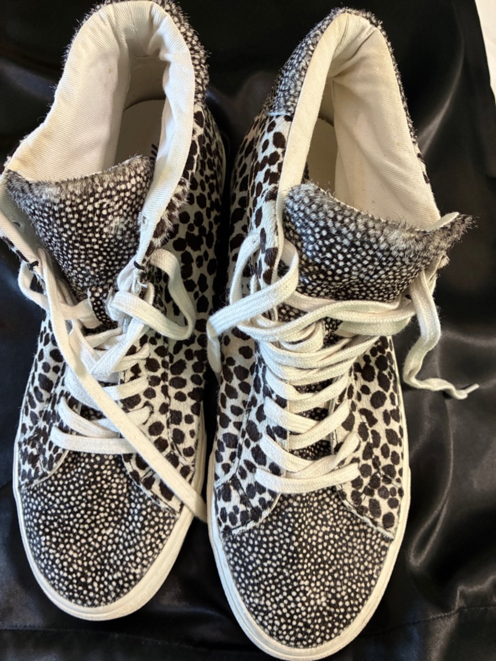 Madewell Leopard-Print High-Top Sneakers - White & Brown